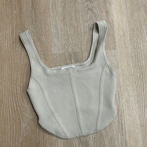 Aritzia Babaton Cream Crop Top